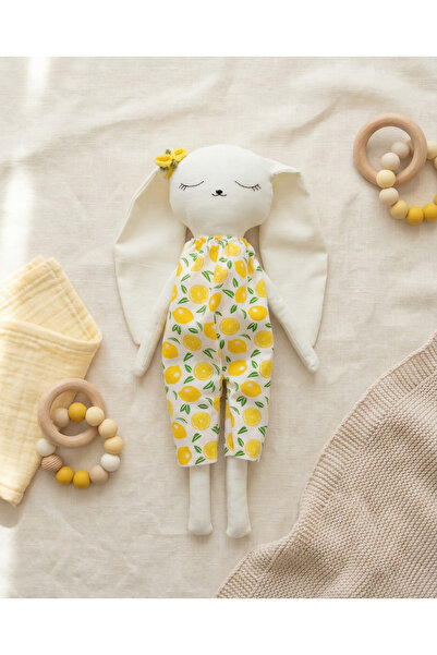 Fiyonka Kız Tavşan Uyku Arkadaşı & Oyun Arkadaşı – Kumaş Bebek Oyuncak - Limo...