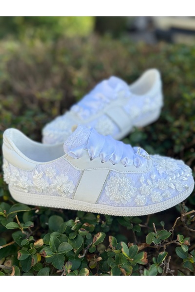 Stilo Unique Design Bridal Shoes, Flat Sole Handmade Special Design