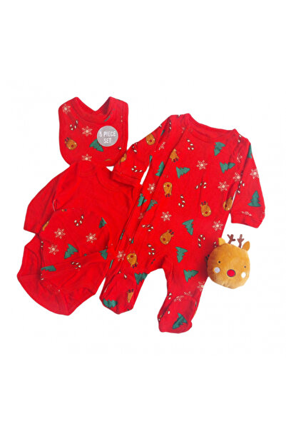 Bubu Kids Creations Set de 5 piese pentru bebeluși din bumbac cu jucărie cadou
