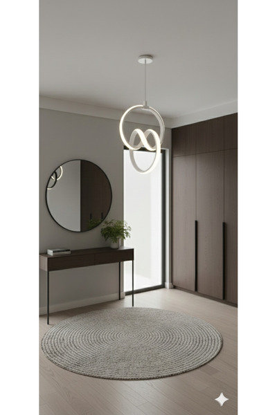 YURDUGÜL İmza Model Beyaz LED Avize – 3 Renk Ayarlanabilir Modern Işık