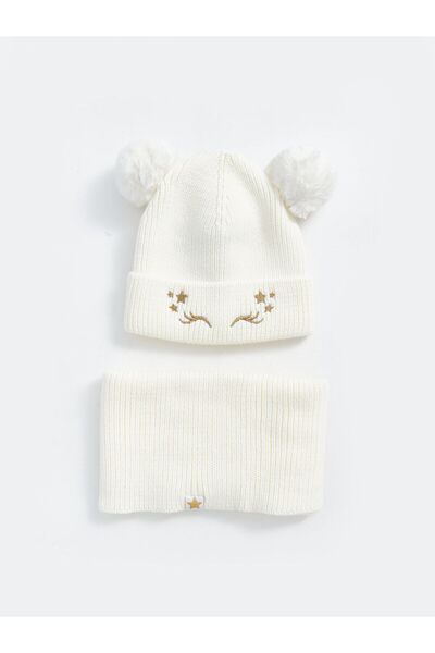 LC Waikiki Eșarfă și căciulă brodate pentru fete, colecția nouă Özmarka