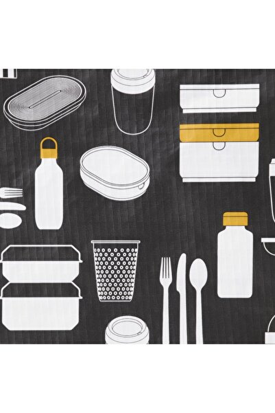 Generic Lunch bag, patterned grey, 25 x 16 x 27 cm