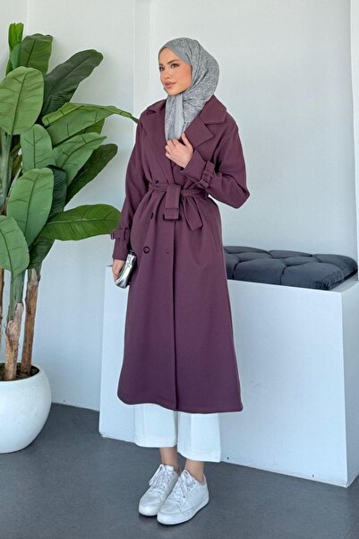 Hazamoda Neva Belted Coat Plum