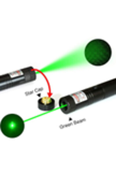 Generic Professional long-range green laser pointer with a range of up to 5 km - rechargeable with battery, charger, and safety key
