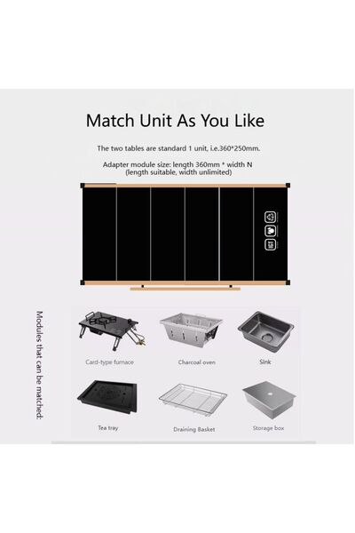 Generic Lightweight Aluminum Folding Camping Table Adjustable Height IGT Compatible Outdoor Picnic Desk