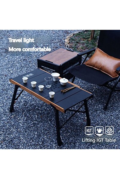 Generic Lightweight Aluminum Folding Camping Table Adjustable Height IGT Compatible Outdoor Picnic Desk