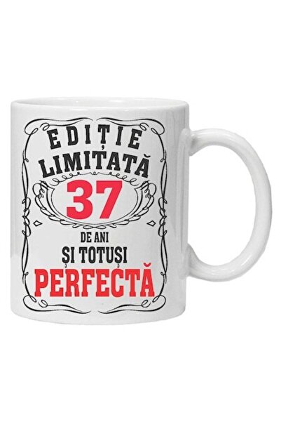 CRD PRINT Personalized white mug with text "limited edition - perfect", 37 years, 330ml