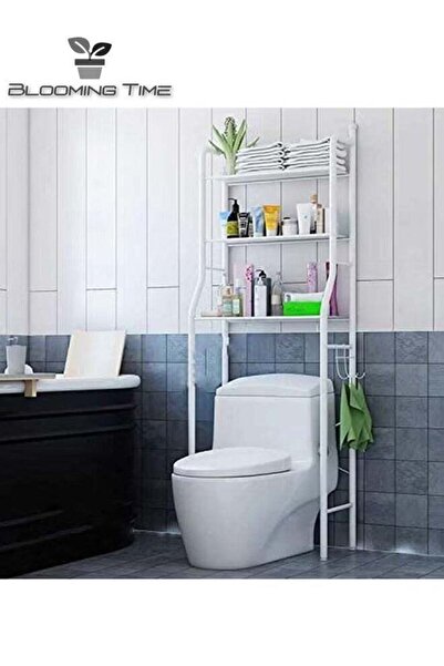 BLOOMING TIME 3-Tier Toilet Storage Rack White 155x65x25cm