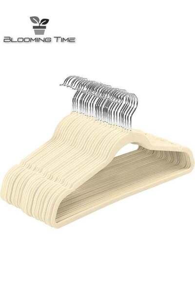 BLOOMING TIME 1 Set Of 100 Pieces Of Velvet Hanger, Non-Slip, Space-Saving, B...
