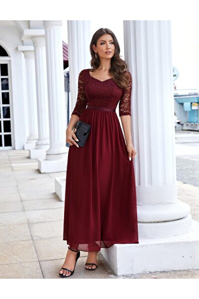 Wedtrend Women's Formal Dress 3/4 Sleeve Bridesmaid Maxi Evening Gown XS