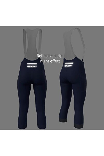 Logar Pantaloni scurți de ciclism cu bretele Lo.gas pentru femei, cu căptușeală 3/4, talie înaltă, mărimea XS