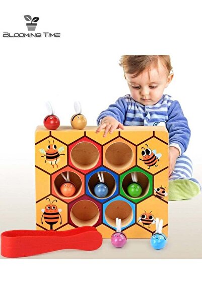 BLOOMING TIME Children Clip Bee Early Education Puzzle Small Toy Beehive Smal...