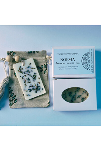 LumanariArtizanale.Ro Wardrobe Air Freshener, Scented Tablet, NOEMA – Lemongrass, Lavender, Musk, Handmade in Romania