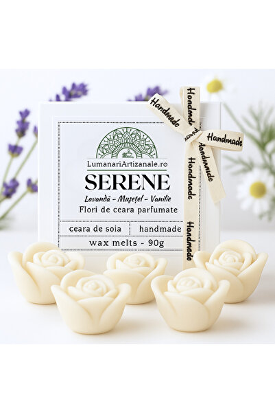 LumanariArtizanale.Ro Scented soy wax, SERENE–lavender–chamomile–vanilla, aromatherapy, wax melts, handmade, 90g