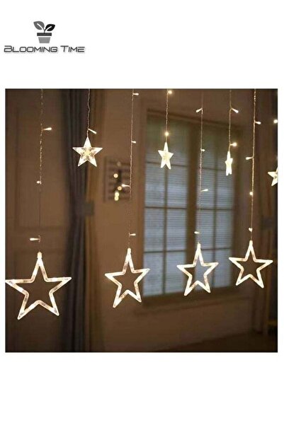 BLOOMING TIME سلسلة أضواء نجمة خماسية النقاط بطول 3.5 متر، لون أبيض دافئ