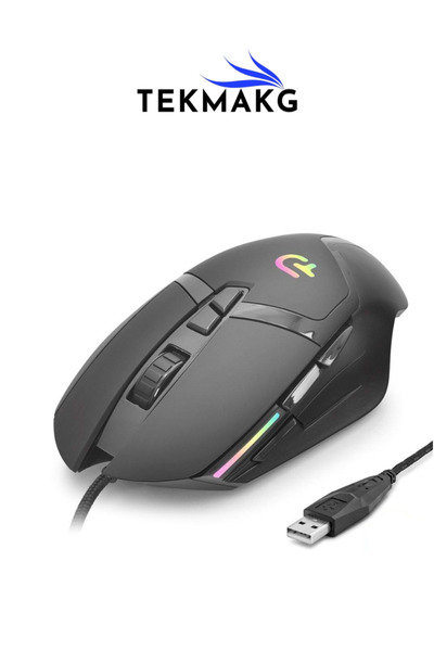 TEKMAKG G402 7200 DPI RGB Işıklı 7 Tuşlu Profesyonel Kablolu Gaming Oyuncu Mouse