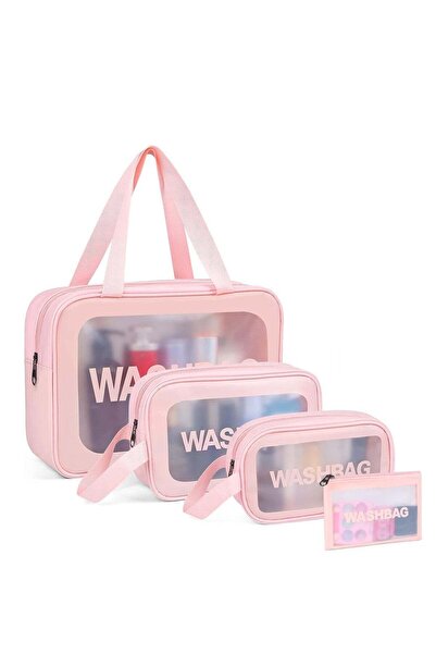RollsTimi Set of 4 Waterproof Clear Toiletry Bags - Stay Organized On the Go