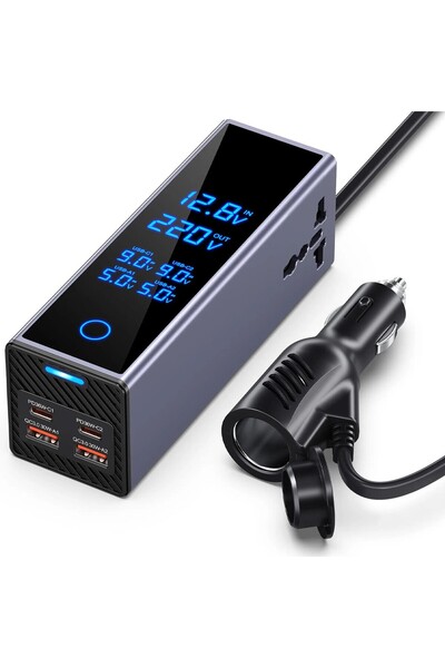 Generic 300W Car Power Inverter 12V to 220V Converter 7 Ports Fast Charging Type C USB Outlet Adapter