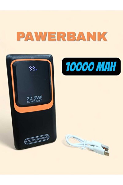 Micro Power bank with 22.5 watts fast charging and a 10000mAh capacity, with built-in cables.