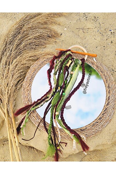 Freya Yeşil-Kızıl Tonlar Bohem Etnik Halka Rasta Toka (Handmade El yapımı Afr...