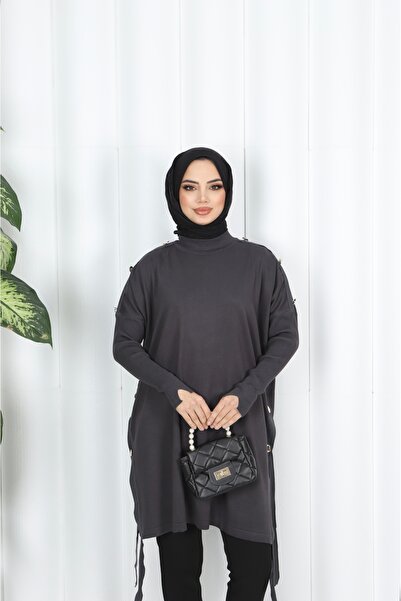 NİSUM MODA Button Detailed Mercerized Tunic