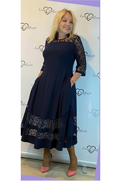 Volupta Casual-Elegant Dress with 3/4 Sleeves