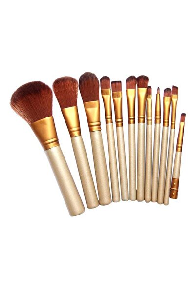 NAKED3 12-Piece Goat Hair Brush Set Brown