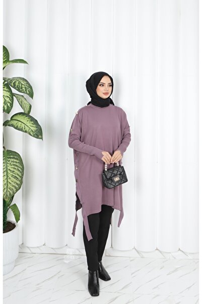 NİSUM MODA Button Detailed Mercerized Tunic