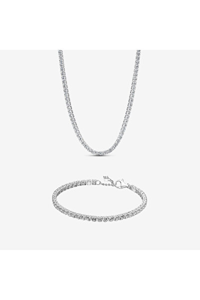 NOVVO Set bijuterii Colier si Bratara Tennis Argint 925