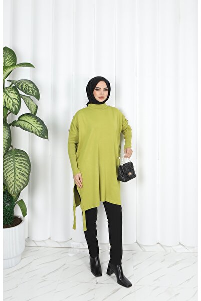 NİSUM MODA Button Detailed Mercerized Tunic