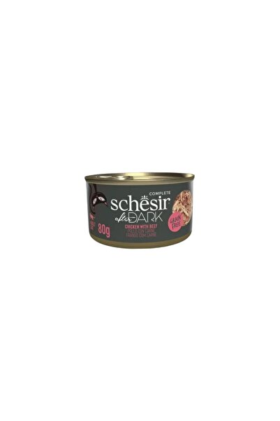 Schesir شيزر دارك طعام رطب للقطط قطع الدجاج ولحم البقر 80g