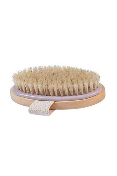 MainBasics فرشاة تقشير الجسم بشعيرات جافة طبيعية لتصريف الجهاز اللمفاوي، لون ...