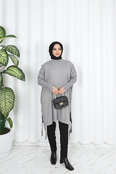 NİSUM MODA Button Detailed Mercerized Tunic