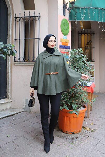 NİSUM MODA Belted Cashmere Cape