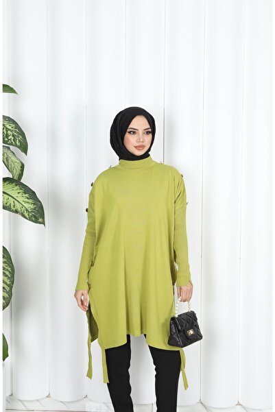 NİSUM MODA Button Detailed Mercerized Tunic