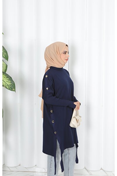 NİSUM MODA Button Detailed Mercerized Tunic