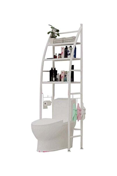 NuSense Metal Toilet Shelf White 44X166X25cm