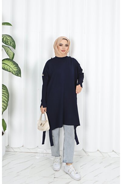 NİSUM MODA Button Detailed Mercerized Tunic