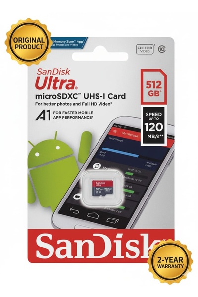 SanDisk Memory Card Ultra 512GB MicroSDXC A1 U1|120MB/s Speed for Android Phones& 4K Video Recording