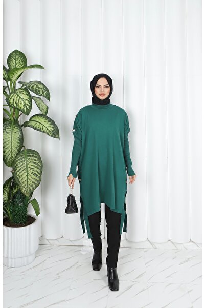 NİSUM MODA Μερσεριζέ τουνίκ με λεπτομέρεια με κουμπιά