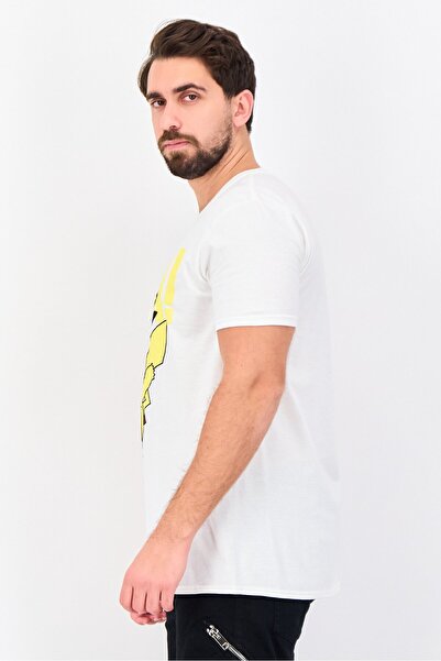 Pokemon Men Crew Neck Short Sleeve Graphic Print T-Shirt, White
