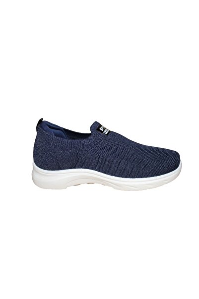 WDA Unisex Slip-On Knit Sneakers – Lightweight Comfortable Walking & Casual Shoes (Navy Blue)