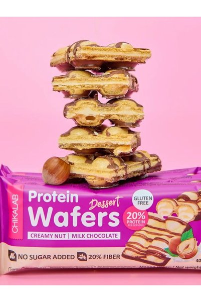 CHIKALAB Glazed Wafer Bar with Flavour Creamy Nut Dessert 12x40g - شيكالاب ويفر بطعم حلوى المكسرات بالكريمة