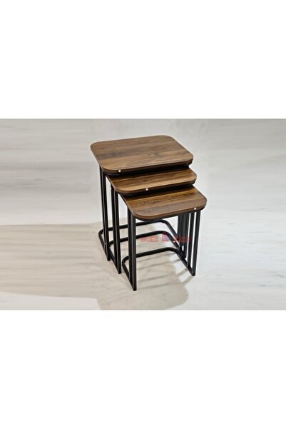 Icon Three Modern Side Tables, Natural Wood by