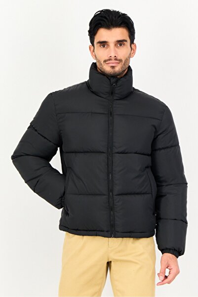 CELIO Men Quilted Puffer Jacket, Black