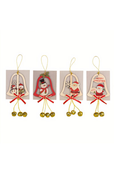 First Choice 1 Christmas Decorations 14cm with Bells and Bow,