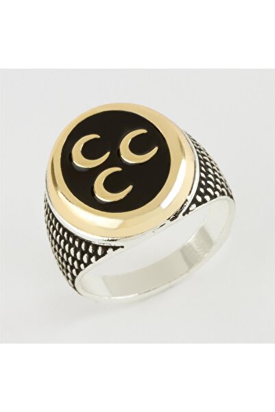 ZERO LAND Nrzsnt 3 Crescent Metal (110845) Men's Ring-Yellow