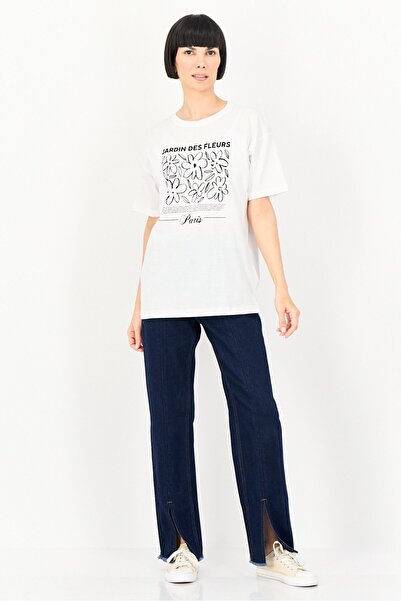 Brave Soul Women Crew Neck Short Sleeve Graphic Print T-Shirt, White