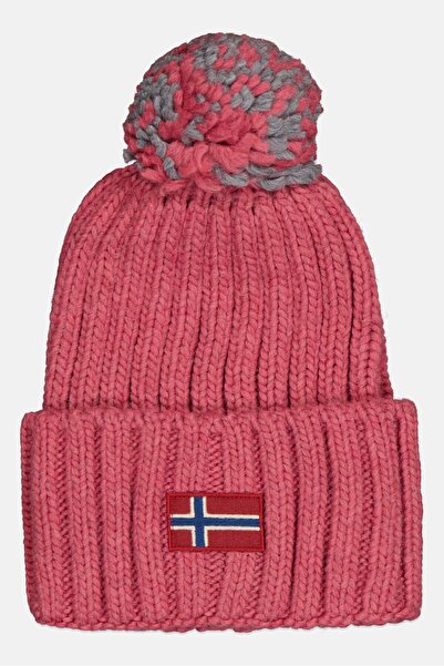 Napapijri Women Knitted Beanie Hat, Pink
