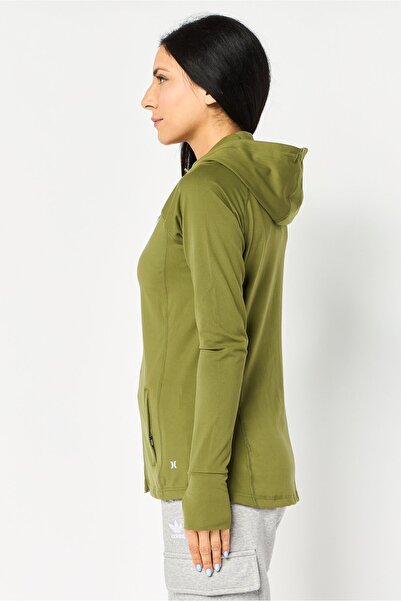 Hurley Women Sportswear Fit Long Sleeve Running Sweatshirts, Olive